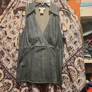LOFT Blue Denim Top